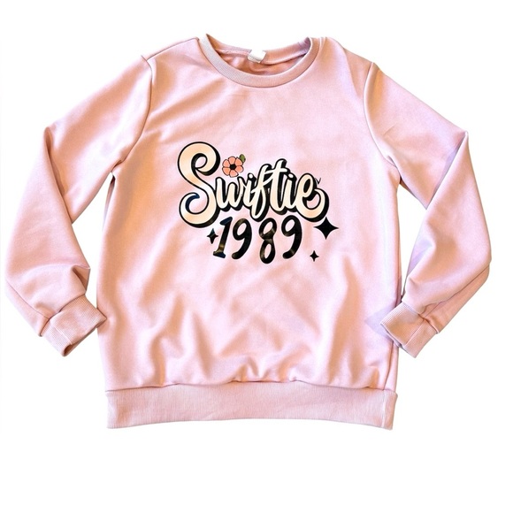 Boutique brand Other - Girls pink Swiftie 1989 polyester crewneck sweatshirt for a 9 to 10 year-old
